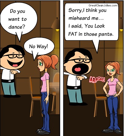 Funny Dance Refusal Cartoon